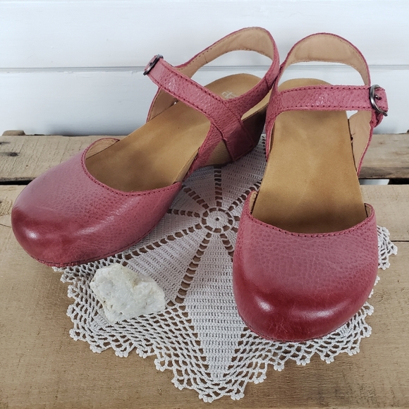 **SOLd*thankyou🌷Dansko Tiffani▪︎MaryJane Clog Sandal▪︎Coral Red Burnished▪︎EU39 - Picture 7 of 16